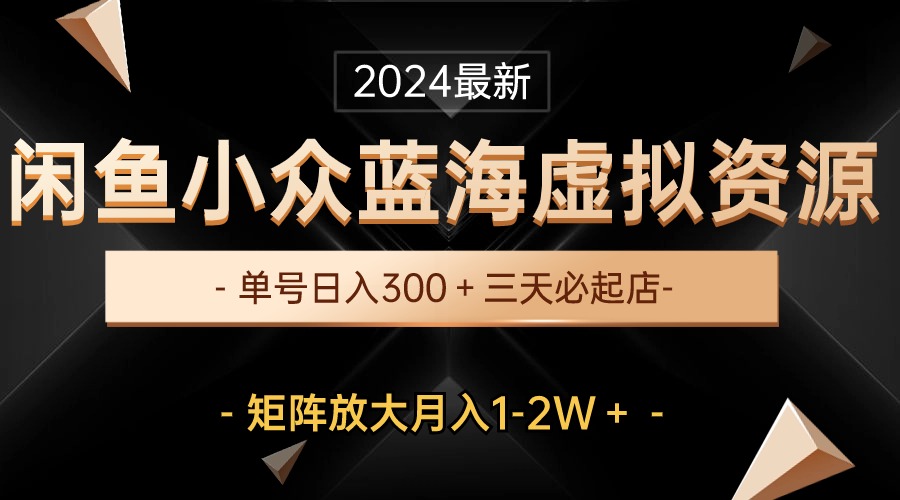 （10336期）最新闲鱼小众蓝海虚拟资源，单号日入300＋，三天必起店，矩阵放大月入1-2W-桀创项目掘金社