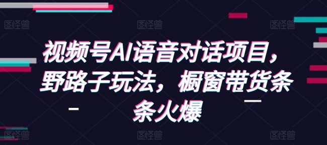 视频号AI语音对话项目，野路子玩法，橱窗带货条条火爆-桀创项目掘金社