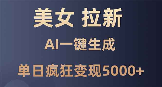 美女暴力拉新，通过AI一键生成，单日疯狂变现5000+，纯小白一学就会！-桀创项目掘金社