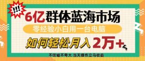 6亿群体蓝海市场，零经验小白用一台电脑，如何轻松月入过w【揭秘】-桀创项目掘金社
