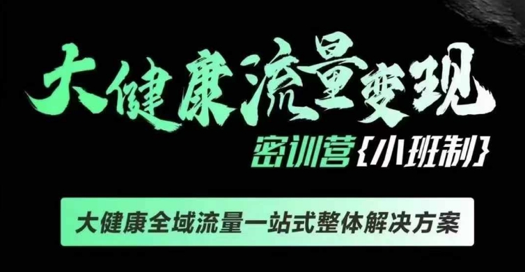 千万级大健康变现课线下课，大健康全域流量一站式整体解决方案-桀创项目掘金社