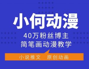 小何动漫简笔画动漫教学，40万粉丝博主课程，可做伙伴计划、分成计划、接广告等-桀创项目掘金社