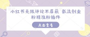 小红书无限评论不屏蔽 截流创业粉精准粉插件-桀创项目掘金社