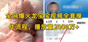 全网爆火龙宝宝视频全套操作流程，播放量2000万+-桀创项目掘金社