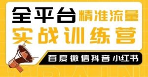 全平台精准流量实战训练营,百度微信抖音小红书SEO引流教程-桀创项目掘金社