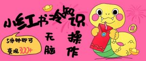 小红书冷知识账号,无脑复制粘贴,5分钟即可变现3张-桀创项目掘金社