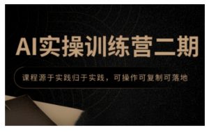 AI实操训练营二期，课程源于实践归于实践，可操作可复制可落地-桀创项目掘金社