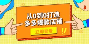 从0到0打造多多爆款店铺,选品、上架、优化技巧,助力商家实现高效运营-桀创项目掘金社