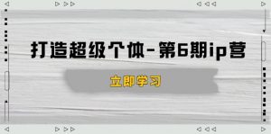打造 超级个体-第6期ip营：商业认知,产品设计,成交演练,解决知识变现难题-桀创项目掘金社