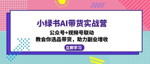 小绿书AI带货实战营:公众号+视频号联动,教会你选品带货,助力副业增收-桀创项目掘金社