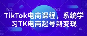 TikTok电商课程,系统学习TK电商起号到变现-桀创项目掘金社
