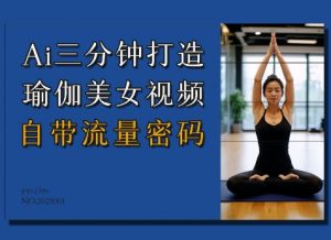 Ai3分钟打造瑜伽美女视频，自带流量密码-桀创项目掘金社