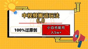 中视频搬运玩法6.0,利用软件双重去重,100%过原创,小白也能月入5w+-桀创项目掘金社