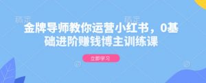 金牌导师教你运营小红书,0基础进阶赚钱博主训练课-桀创项目掘金社