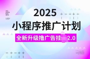 2025小程序推广计划，全新升级撸广告挂JI2.0玩法，日入多张，小白可做【揭秘】-桀创项目掘金社