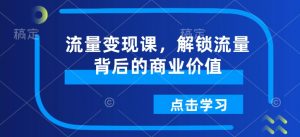 流量变现课,解锁流量背后的商业价值-桀创项目掘金社