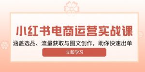 小红书变现运营实战课,涵盖选品、流量获取与图文创作,助你快速出单-桀创项目掘金社