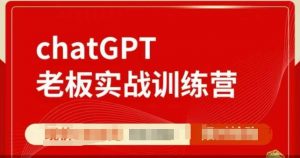 ChatGPT老板实战训练营，用GPT带飞，一人顶一个团队-桀创项目掘金社