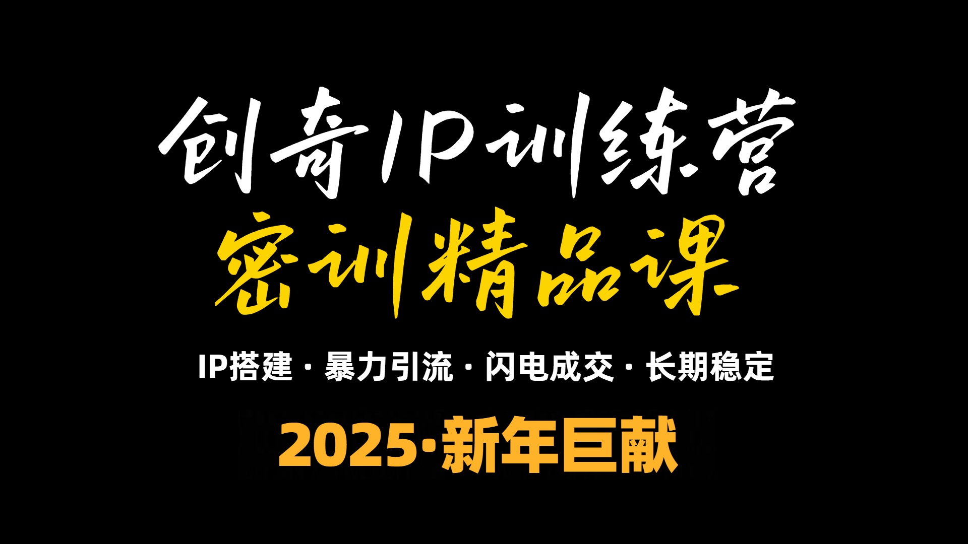 2025年“知识付费IP训练营”小白避坑年赚百万，暴力引流，闪电成交-桀创项目掘金社