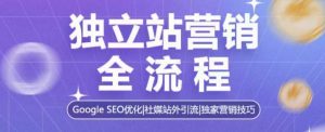独立站营销全流程,Google SEO优化,社媒站外引流,独家营销技巧-桀创项目掘金社