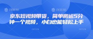 京东短视频带货,简单搬运5分钟一个视频,小白也能轻松上手-桀创项目掘金社