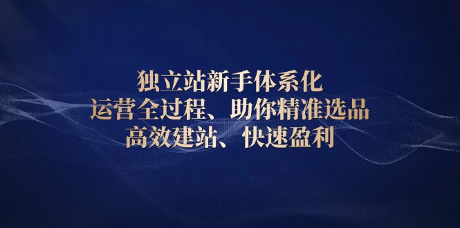 独立站新手体系化 运营全过程，助你精准选品、高效建站、快速盈利-桀创项目掘金社