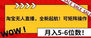 淘宝无人直播,全新起航!可矩阵操作,月入5-6位数!-桀创项目掘金社