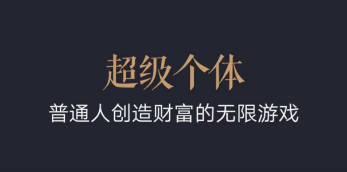 超级个体：2024-2025翻盘指南，普通人创造财富的无限游戏-桀创项目掘金社