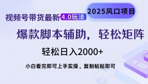视频号带货最新4.0玩法,作品制作简单,当天起号,复制粘贴,轻松矩阵…-桀创项目掘金社