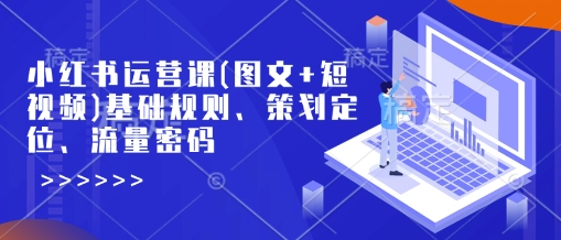 小红书运营课(图文+短视频)基础规则、策划定位、流量密码-桀创项目掘金社
