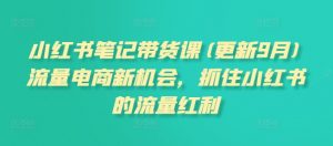 小红书笔记带货课(更新25年2月)流量电商新机会,抓住小红书的流量红利-桀创项目掘金社