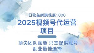 2025视频号代运营 日躺赚1000+ 只需提供账号-桀创项目掘金社