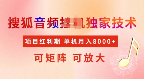 全网首发搜狐音频挂JI独家技术，项目红利期，可矩阵可放大，稳定月入8k【揭秘】-桀创项目掘金社