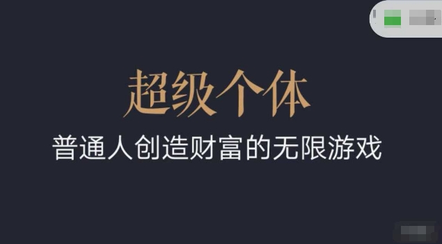 超级个体2024-2025翻盘指南，普通人创造财富的无限游戏-桀创项目掘金社