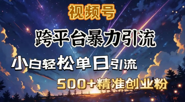 跨平台暴力引流，私域完美闭环，日引500+精准创业粉-桀创项目掘金社