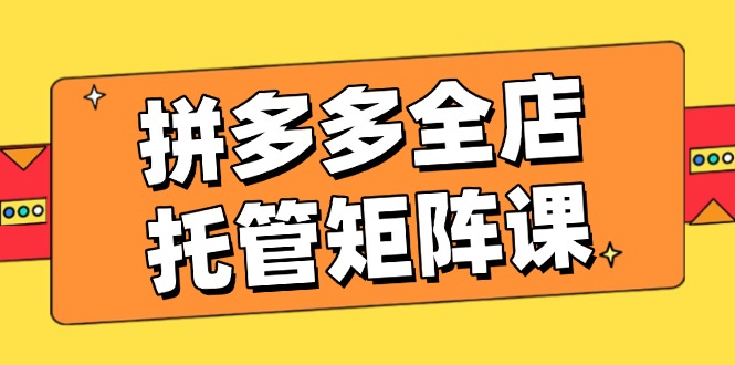 拼多多全店托管矩阵课，盈利动销玩法，高效计划设置，提升店铺效益-桀创项目掘金社