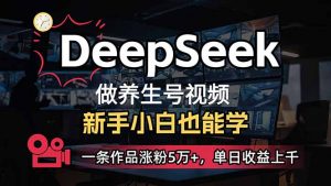 小白用DeepSeek做养生号，一条作品涨粉5万+，单日收益上千-桀创项目掘金社
