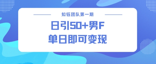 男粉引流新方法不违规，当日即可变现-桀创项目掘金社