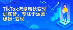 TikTok流量增长变现训练营，专注于运营·涨粉·变现-桀创项目掘金社