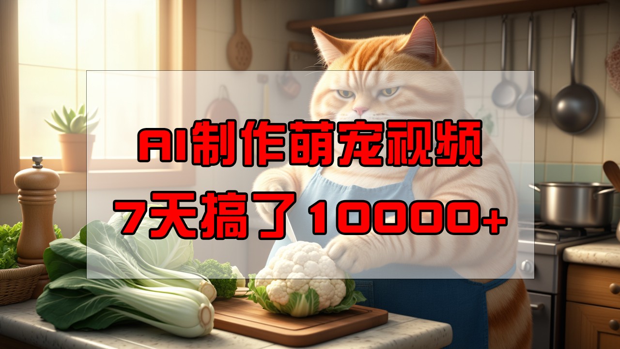 靠AI制作萌宠视频，7天搞了1万+，操作简单门槛低，有手机就行-桀创项目掘金社