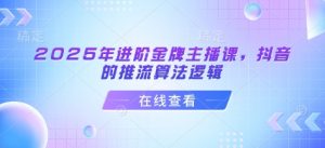 2025年进阶金牌主播课，抖音的推流算法逻辑-桀创项目掘金社