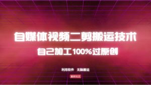详细教你自媒体视频二剪搬运技术,自己加工100%过原创,无脑搬运-桀创项目掘金社