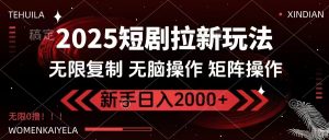 2025短剧拉新玩法，无需注册登录，无限0撸，无脑批量操作日入2000+-桀创项目掘金社