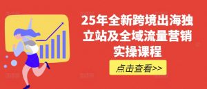 25年全新跨境出海独立站及全域流量营销实操课程,跨境电商独立站TIKTOK全域营销普货特货玩法大全-桀创项目掘金社