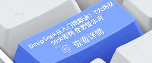 DeepSeek从入门到精通:7大场景 50大案例 全套提示词【文档】-桀创项目掘金社