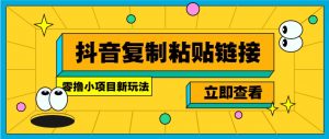 零撸小项目，新玩法，抖音复制链接0.07一条，20秒一条，无限制。-桀创项目掘金社