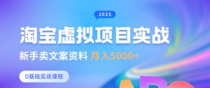 淘宝虚拟项目垂直玩法,新手卖文案资料,月入5k+-桀创项目掘金社