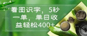 看图识字，5秒一单，单日收益轻松400+-桀创项目掘金社