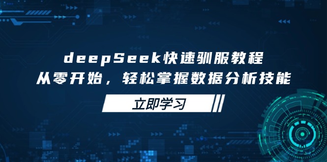 deepSeek快速驯服教程，从零开始，轻松掌握数据分析技能-桀创项目掘金社