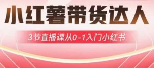 小红薯达人带货启航计划，3节直播课从0-1入门小红书-桀创项目掘金社